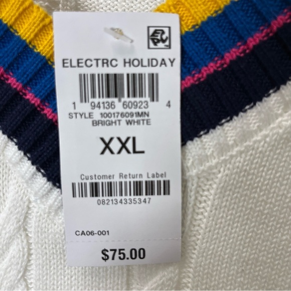 Club Room Ivory V-Neck Sweater men’s size XXL - Picture 4 of 9